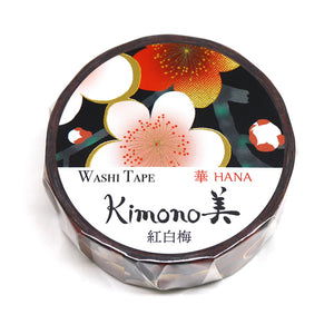black ume washi tape plum blossom gold foil gilded kimono