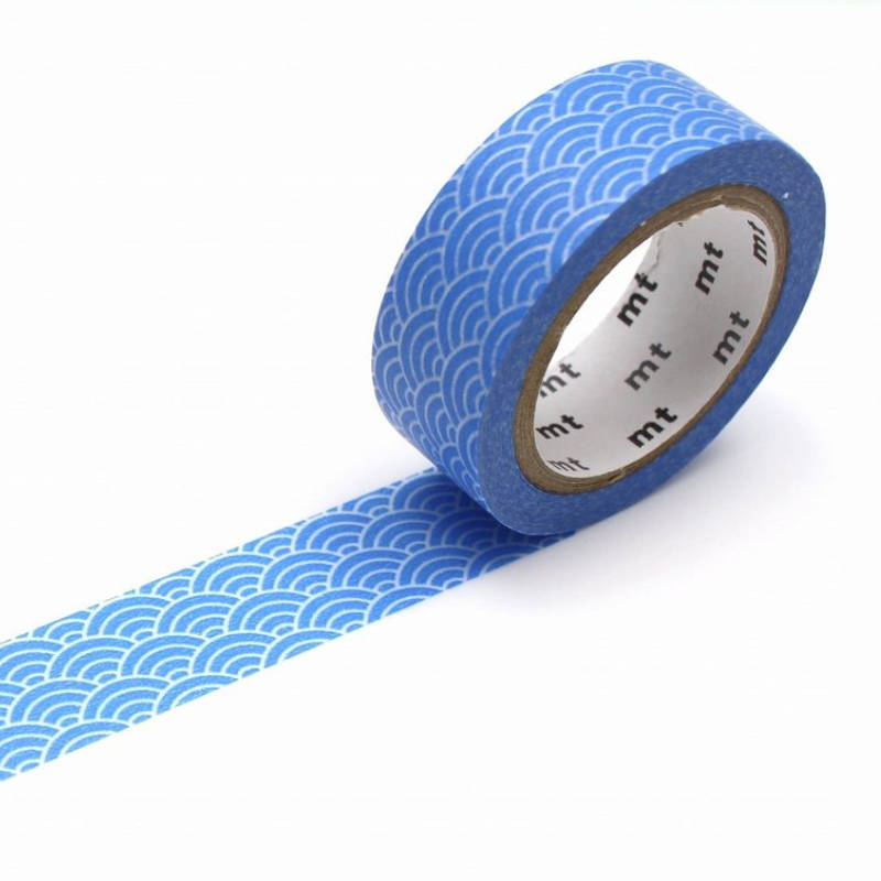Ocean Wave Washi Tape MT Japanese Seigaihamon Traditional Pattern Pink, Red, Purple, Blue, Aqua