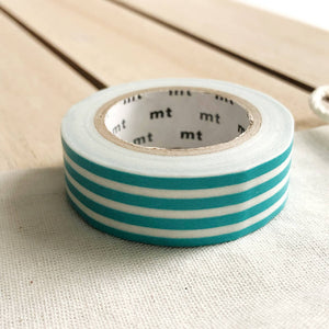 aqua stripe washi tape, border line striped washi tapes aqua