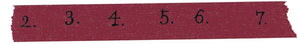 Numbered Washi Tape numbers tape Japanese 15mm