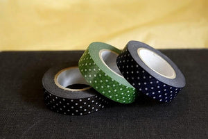 Polka Dots Dark Washi Tape Blue Green Black 15mm (B)