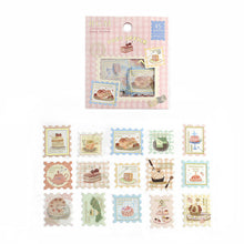 Cake Sweets Washi Sticker Flakes Post Office BGM Deco Stickers Stamp Shape Planner Stickers (Washi Tape Material)