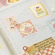 Cake Sweets Washi Sticker Flakes Post Office BGM Deco Stickers Stamp Shape Planner Stickers (Washi Tape Material)