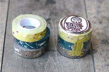 classiky cat lover washi tape in mustard green, teal, and grayish brown