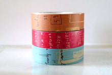 classiky dark graffiti washi tape, brown, red, blue