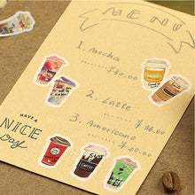 Coffee Washi Flake Stickers Vending Machine BGM Deco Sticker Planner Stickers (Washi Tape Material)
