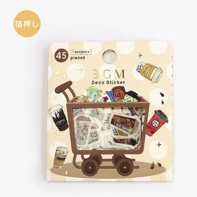 Coffee Washi Flake Stickers Vending Machine BGM Deco Sticker Planner Stickers (Washi Tape Material)**
