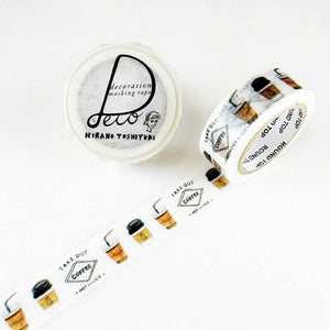 Coffee Washi Tape Round Top Hirano Toshiyuki - Japanese