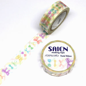 Pastel Bow Washi Tape Ribbon bow tie  Saien Japanese Kamiiso Sansyo Bow Ties