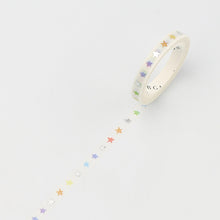 BGM Colorful Stars washi tape Tiny - Silver Foil - Thin, Slim, Narrow 5 mm x 5 m