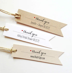 Wedding Thank you tags bridal shower,  Kraft thank you tags for baby shower, thank you wedding tags