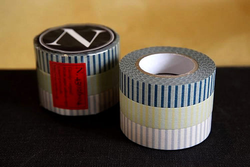Stripe Blue Yellow Grey 13mm Set of 3 (N)