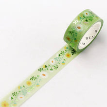 daisies washi tape daisy BGM masking tape with green foil