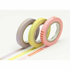 MT Slim Washi Tape Deco 6mm Japanese Set of 3