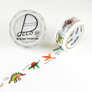 Dinosaur Washi Tape Round Top Hirano Toshiyuki - Japanese
