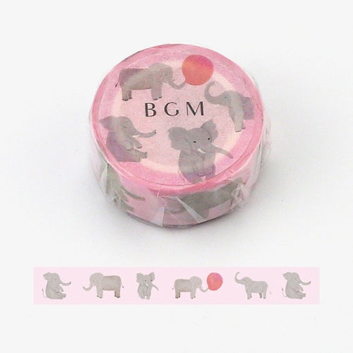 elephant washi tape pink bgm masking tape