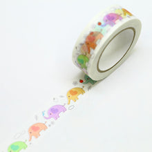 Elephant Washi Tape Saien Animal Japanese Kamiiso Sansyo - Colorful, Flower, cloud, leaves, apple