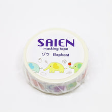 Elephant Washi Tape Saien Animal Japanese Kamiiso Sansyo - Colorful, Flower, cloud, leaves, apple **