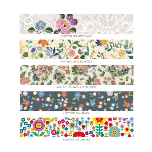 HXSCOO Masking Washi Tape Set Vintage Cute Floral Plant Decorative Sticker  Washi Tape Album Scrapbook Adhesive Tape Masking Tape (Color : 587, Size 