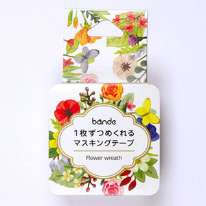 Flower Wreath Bande Washi Roll Sticker Tape Japanese