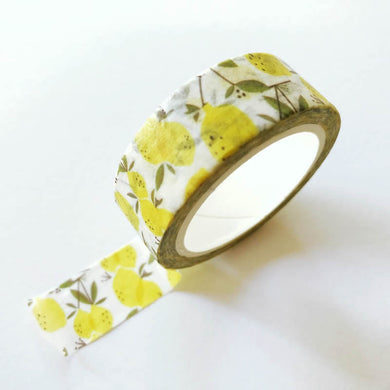 Yellow Lemon Washi Tape - Mini Roll
