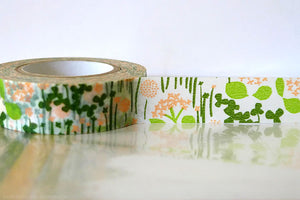 peach green floral washi tape Japanese masking tapes