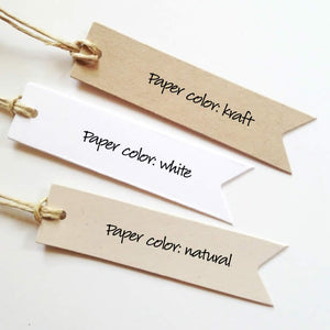 pennant shape gift tags paper colors