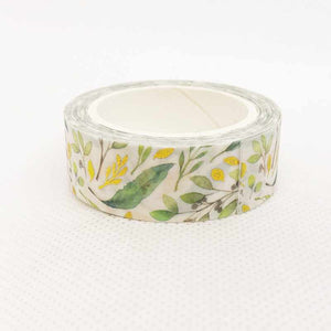 Gold Foil Accent Floral Washi Tape (peel release paper backing to use)