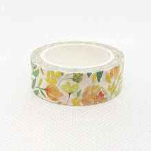 Gold Foil Accent Floral Washi Tape (peel release paper backing to use)
