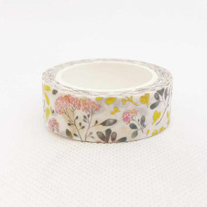 Gold Foil Accent Floral Washi Tape (peel release paper backing to use)