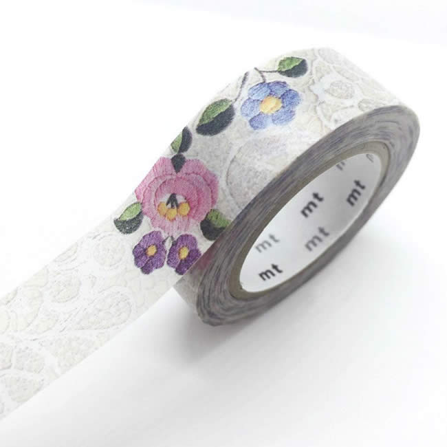 gray lace washi tape floral