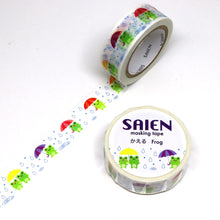 green frog washi tape saien