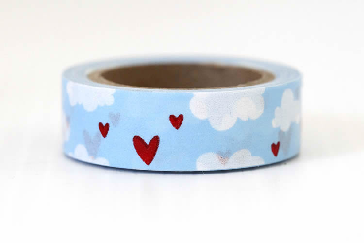 cute heart cloud washi tape