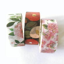 floral washi tape, camellia, hydrangea