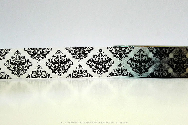 Black Damask Washi Tape