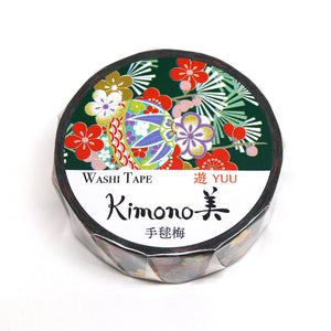 kimono temari ume washi tape gilded gold foil