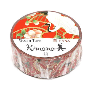 kimono crane washi tape gold foil gilded floral