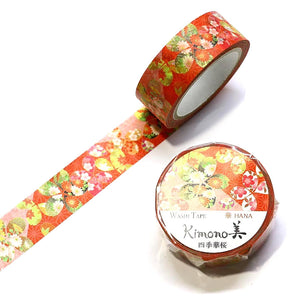 kimono four season cherry blossom washi tape sakura gilded gold foil