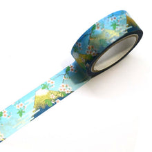 kimono mt. fuji washi tape mountain, cherry blossom, mount fuji, gold foil gilded