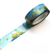 kimono mt. fuji washi tape mountain, cherry blossom, mount fuji, gold foil gilded