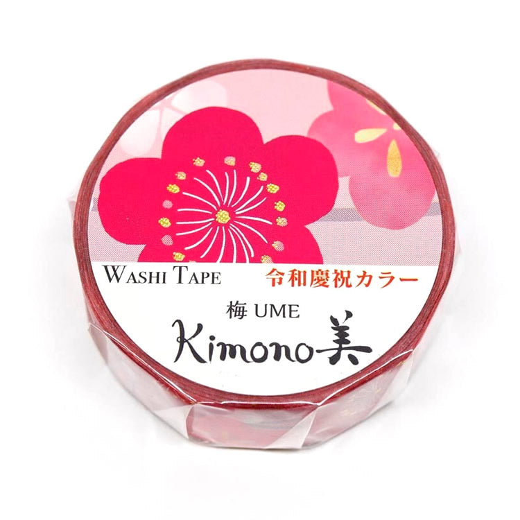 pink ume floral washi tape kimono plum blossoms