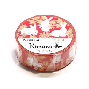 Bunny rabbit washi tape kimono japanese gold foil gilded