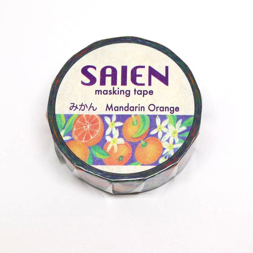 Mandarin Orange Washi Tape Fruit Saien Japanese Kamiiso Sansyo - Orange Blossom, Flowers, Leaves