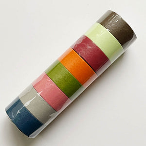 06A Maste Washi Tape SET of 8 Solid Nostalgic WarmJapanese