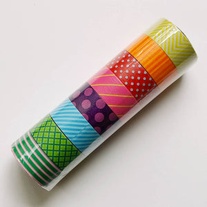 03B Maste Washi Tape SET of 8 Pattern Colorfully Colorful Japanese