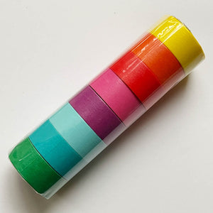 Maste Washi Tape 03A SET of 8 Solid Colorfully Colorful Japanese