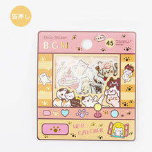 Mochi Cat Washi Sticker Flakes Foil Stamping BGM Deco Stickers Planner Stickers (Washi Tape Material)
