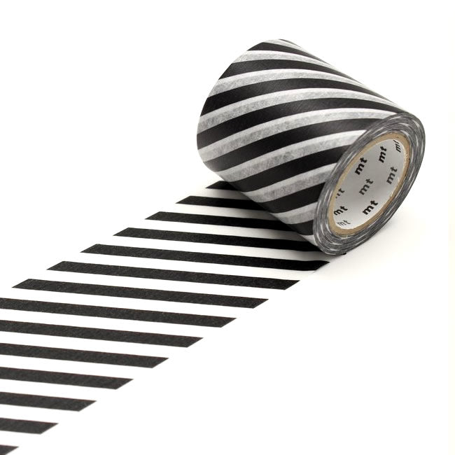 Black & White Diagonal Stripe Washi