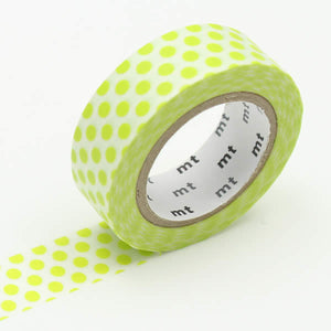 lime green dots washi tape japanese