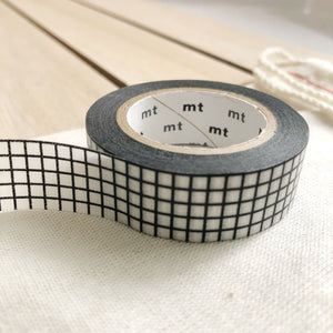 black and white grid washi tape for journals